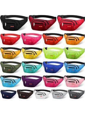 24 Pcs Plus Size Fanny Pack & Crossbody Waist Bags for Adults - Stylish